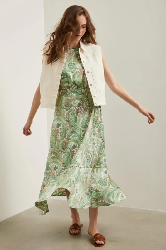 Printed dress with frills sold by Tristan Style