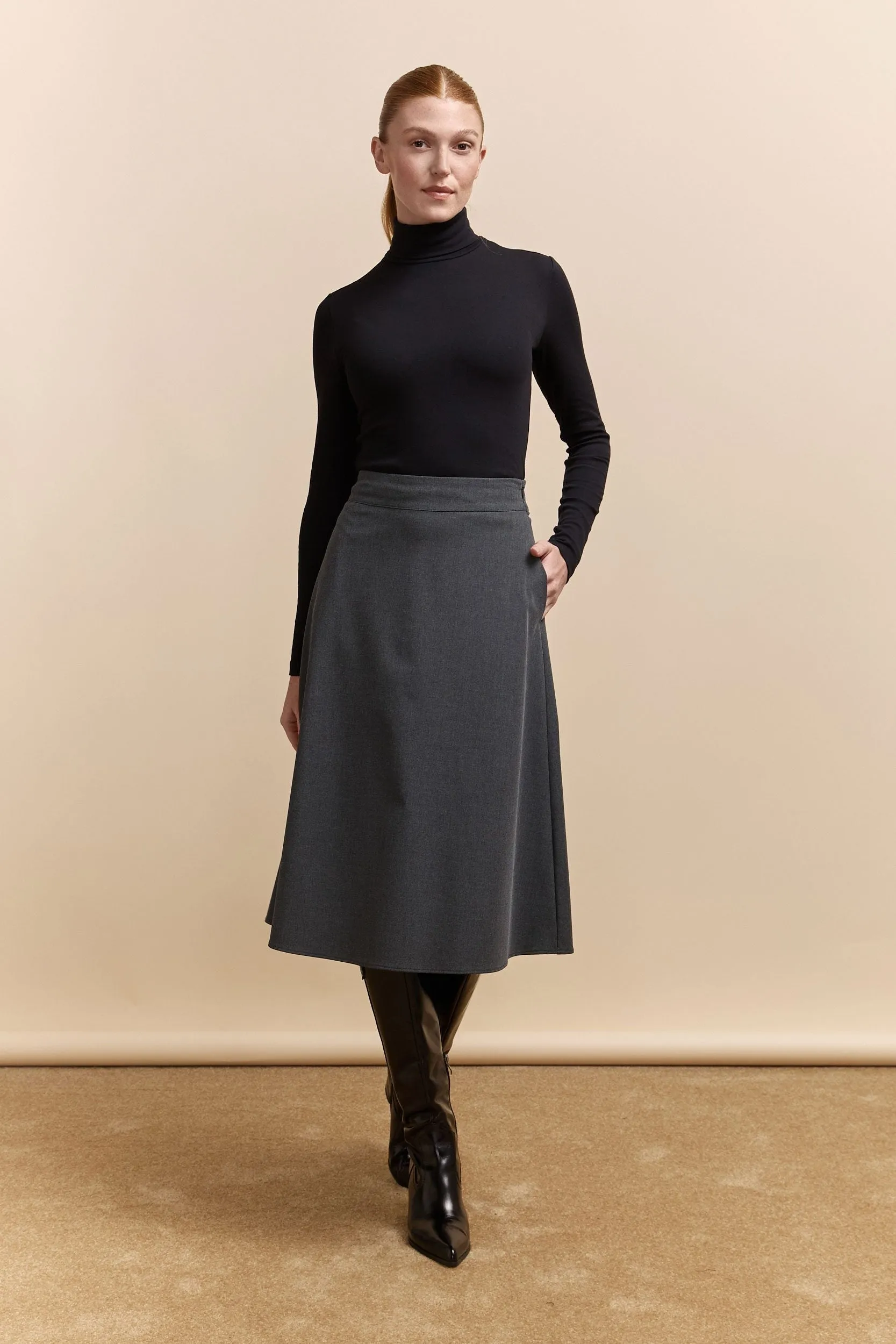 Midi skirt with elastic waist sold by Tristan Style