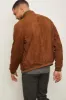 Ribbed collar Suede bomber jacket sold by Tristan Style