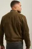 Ribbed collar Suede bomber jacket sold by Tristan Style