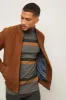 Ribbed collar Suede bomber jacket sold by Tristan Style