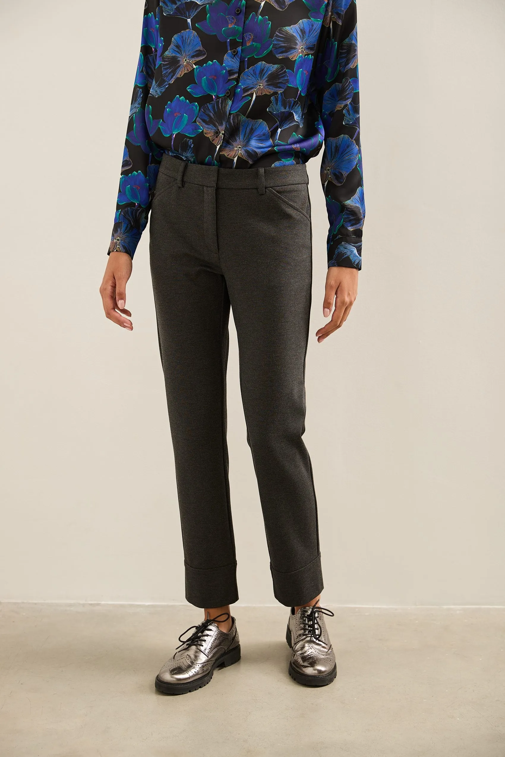 Urban fit ponte pants with cuff sold by Tristan Style product image thumbnail 5