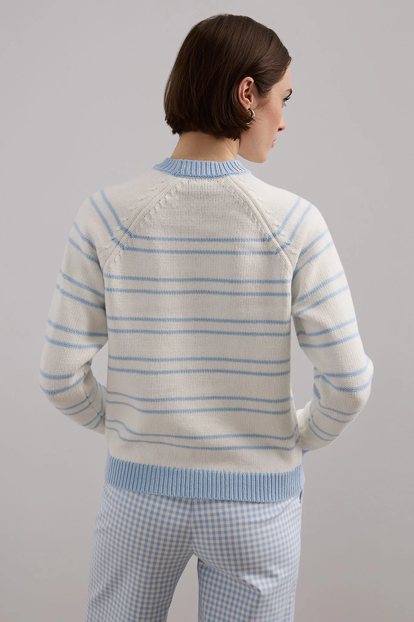 Crew neck striped sweater sold by Tristan Style product image thumbnail 2