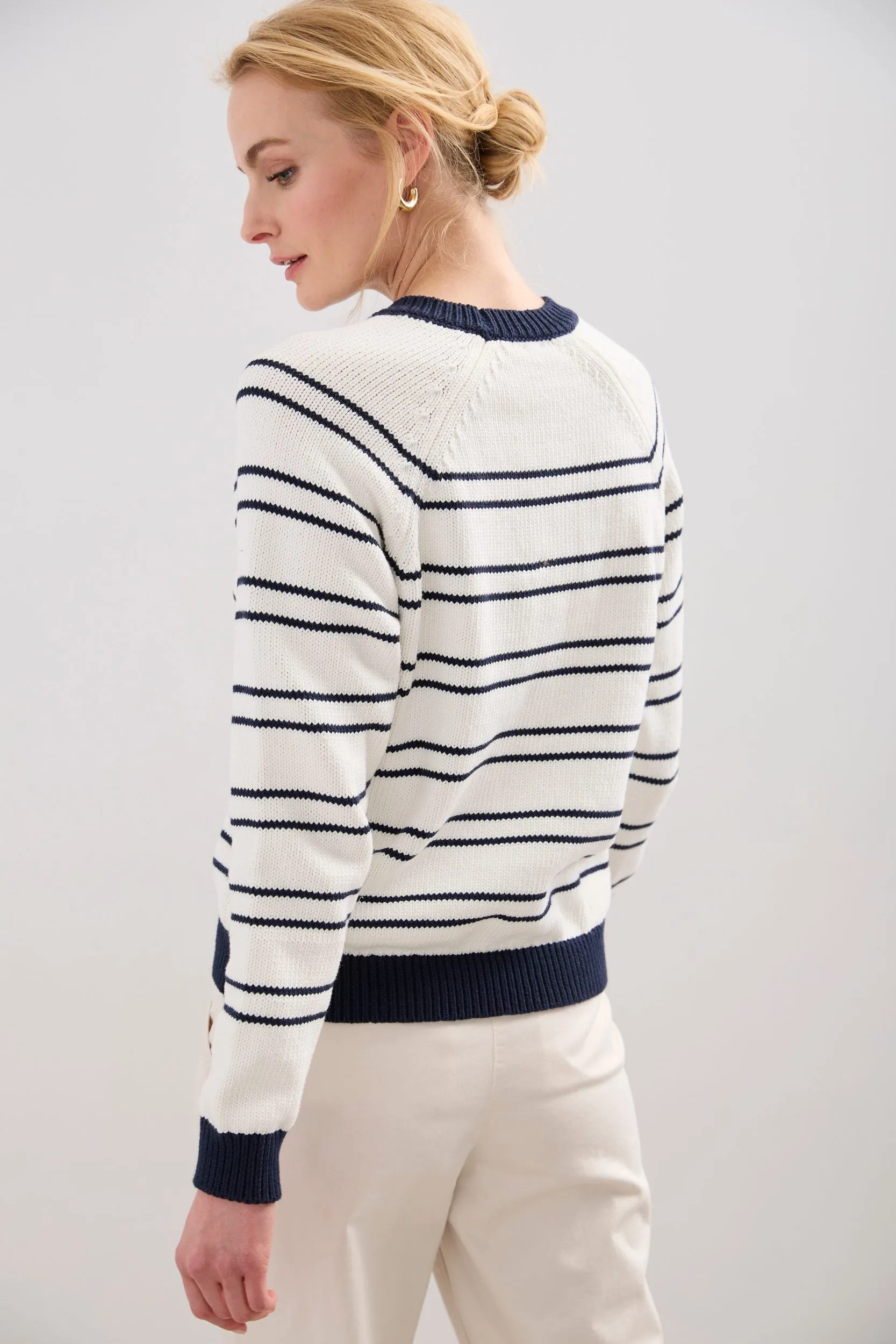 Crew neck striped sweater sold by Tristan Style product image thumbnail 4