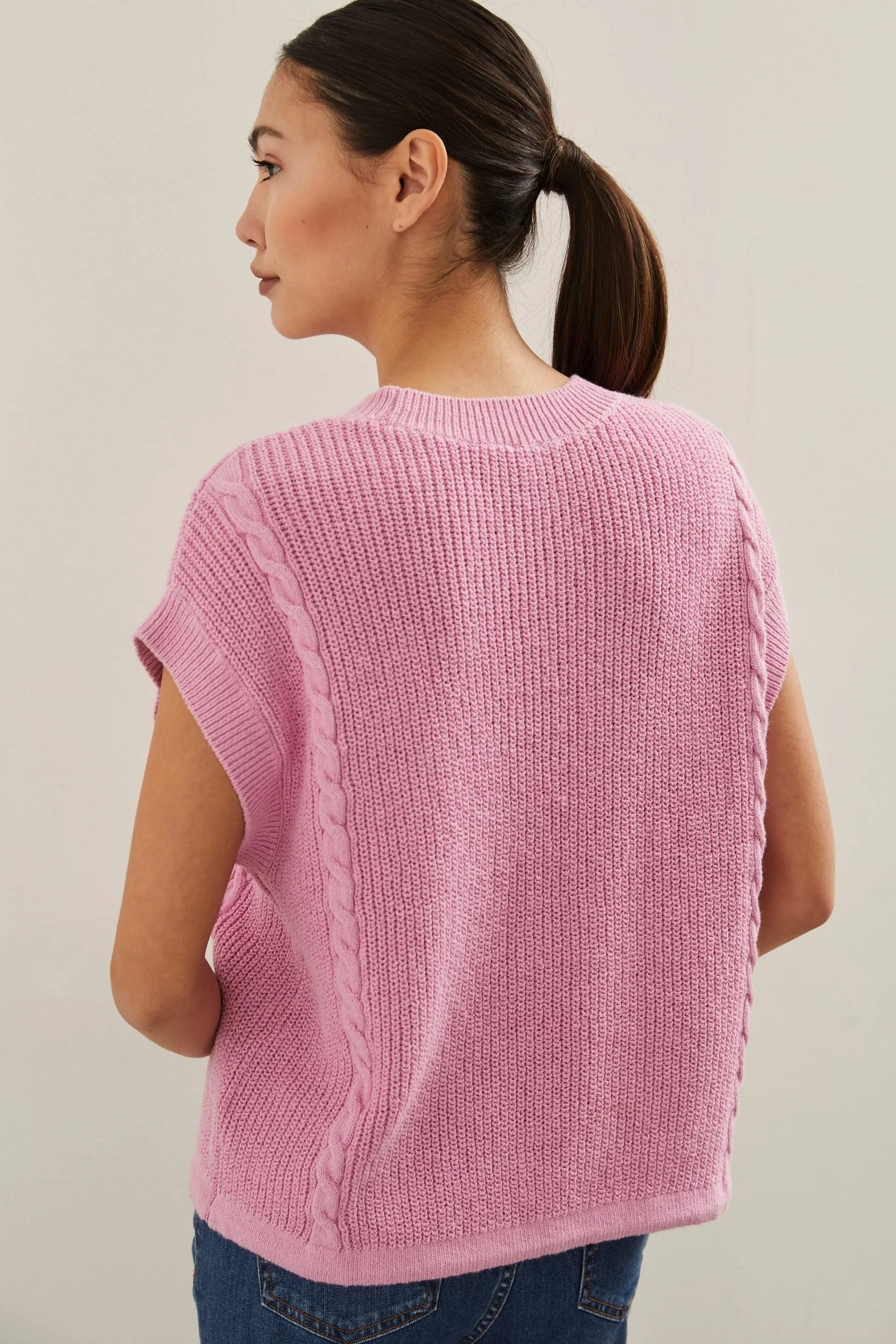 Sleeveless cable knit sweater sold by Tristan Style product image thumbnail 5