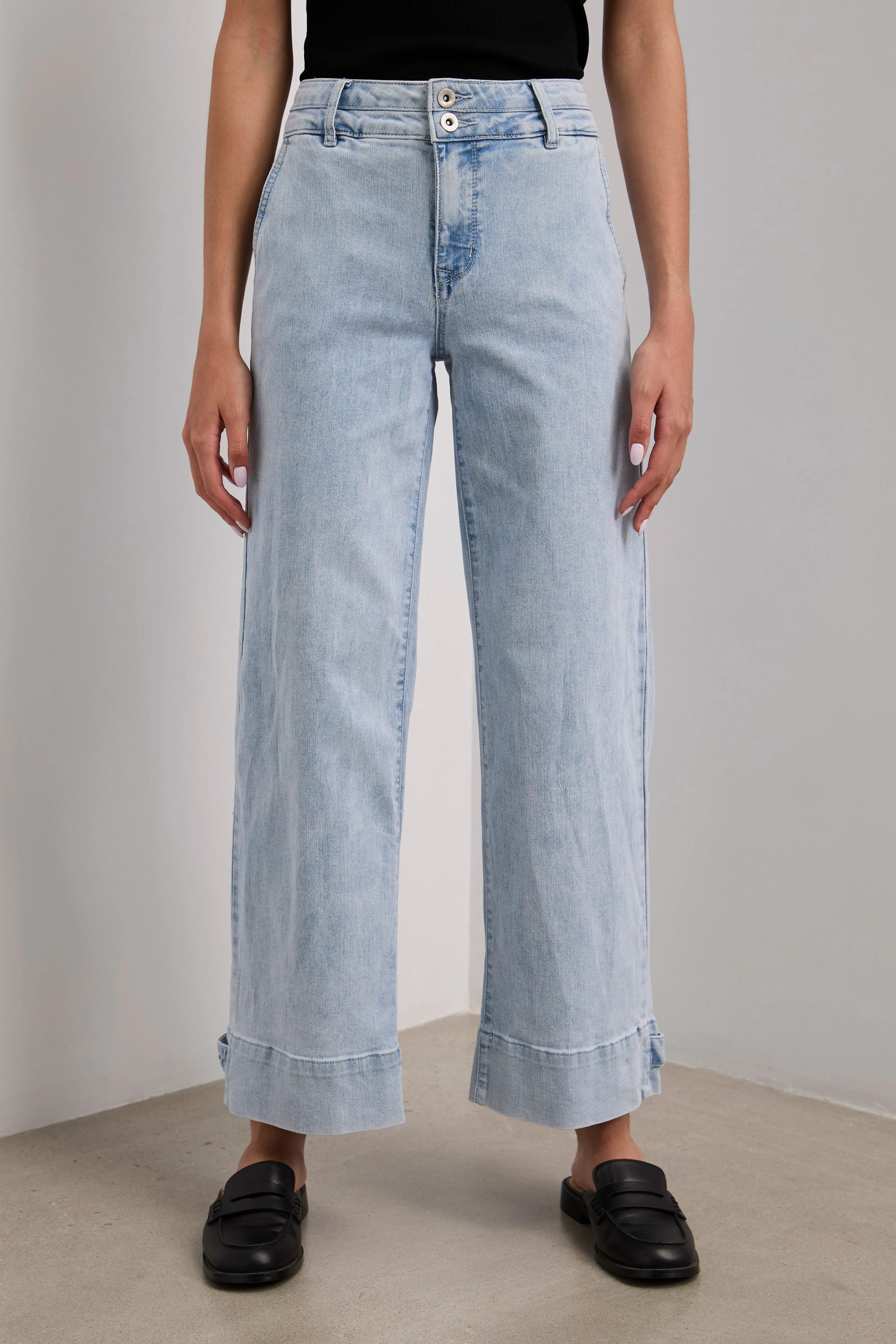 High waisted jeans with button detail sold by Tristan Style product image thumbnail 2
