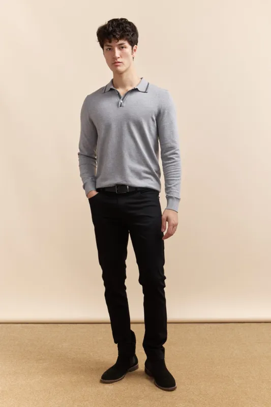 Contrasting details knitted polo sold by Tristan Style