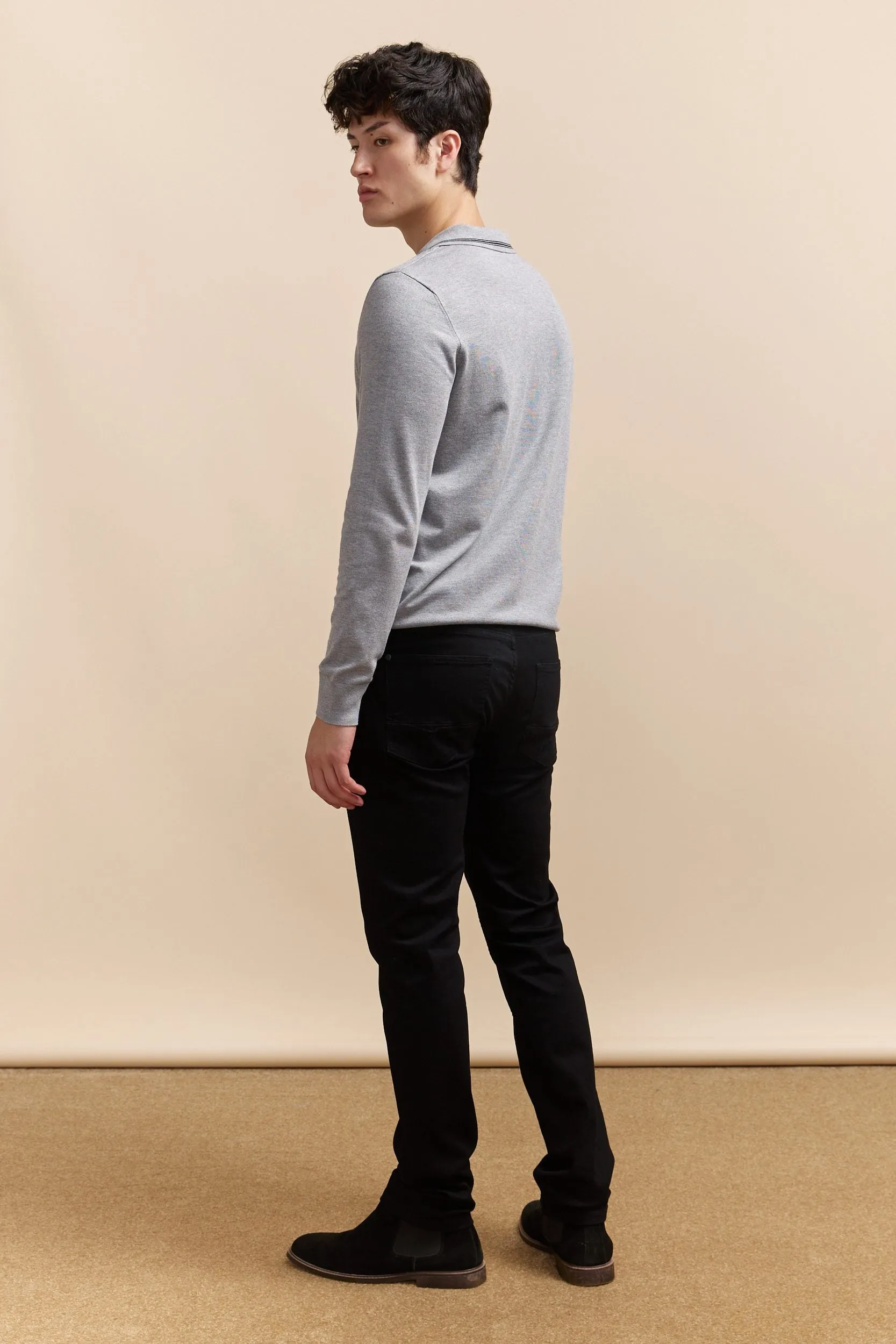 Contrasting details knitted polo sold by Tristan Style product image thumbnail 2