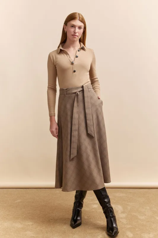 Plaid midi skirt sold by Tristan Style