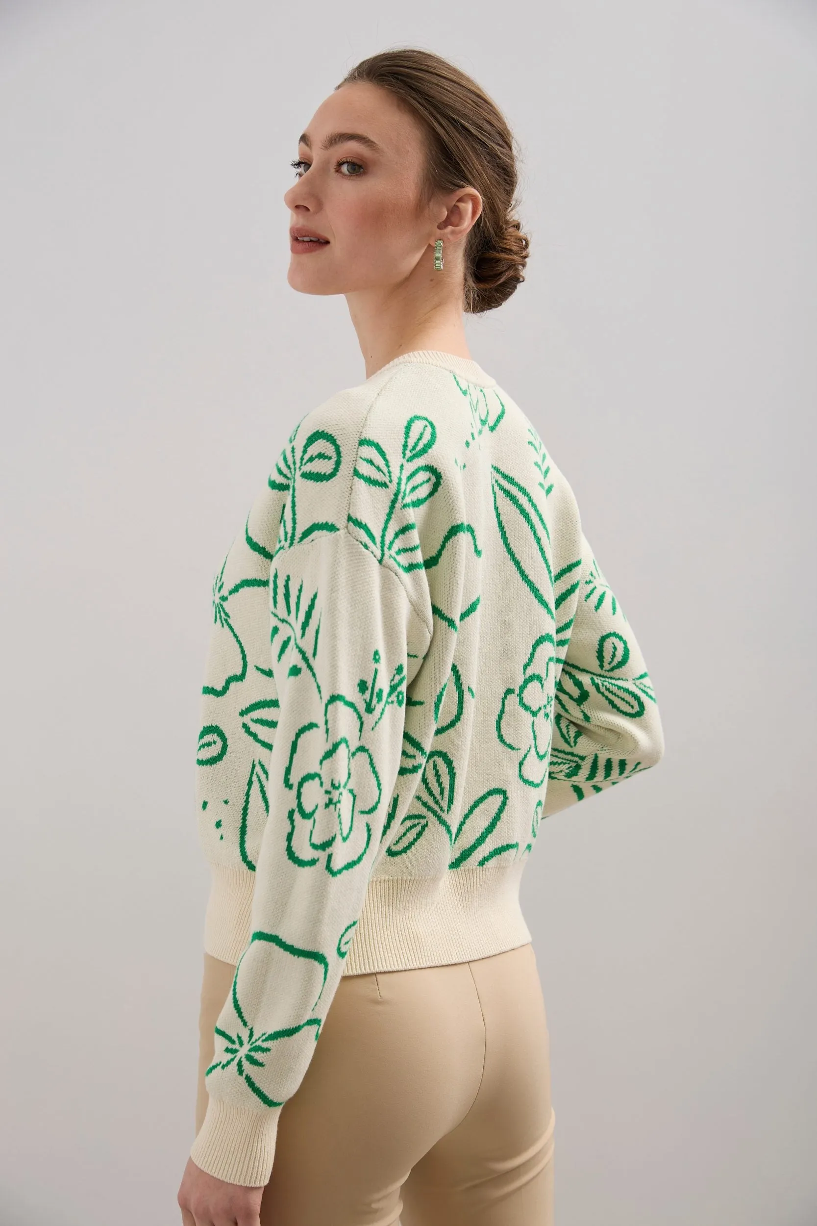 Floral jacquard sweater sold by Tristan Style product image thumbnail 2