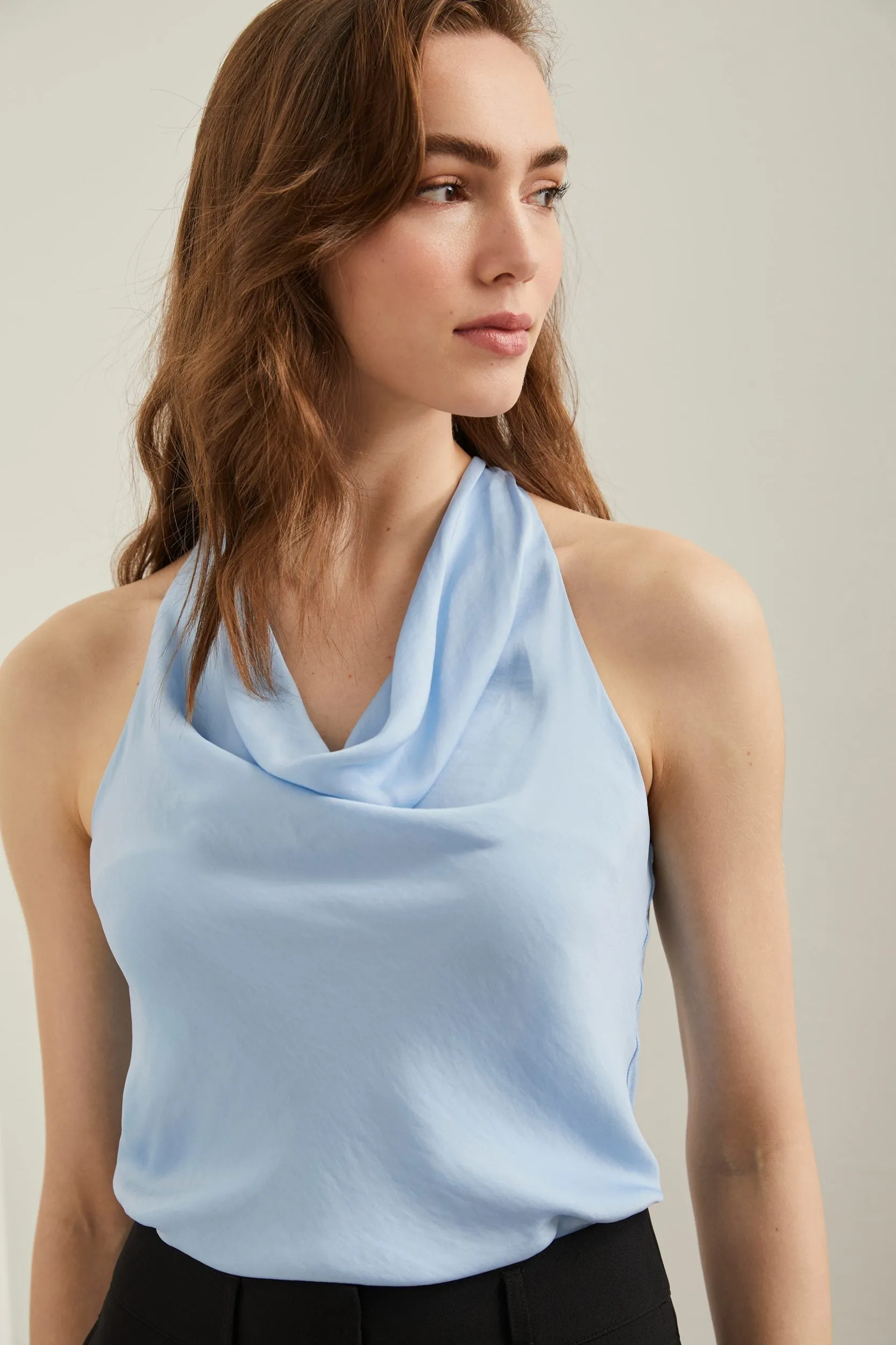 Sleeveless top with draped col sold by Tristan Style product image thumbnail 4
