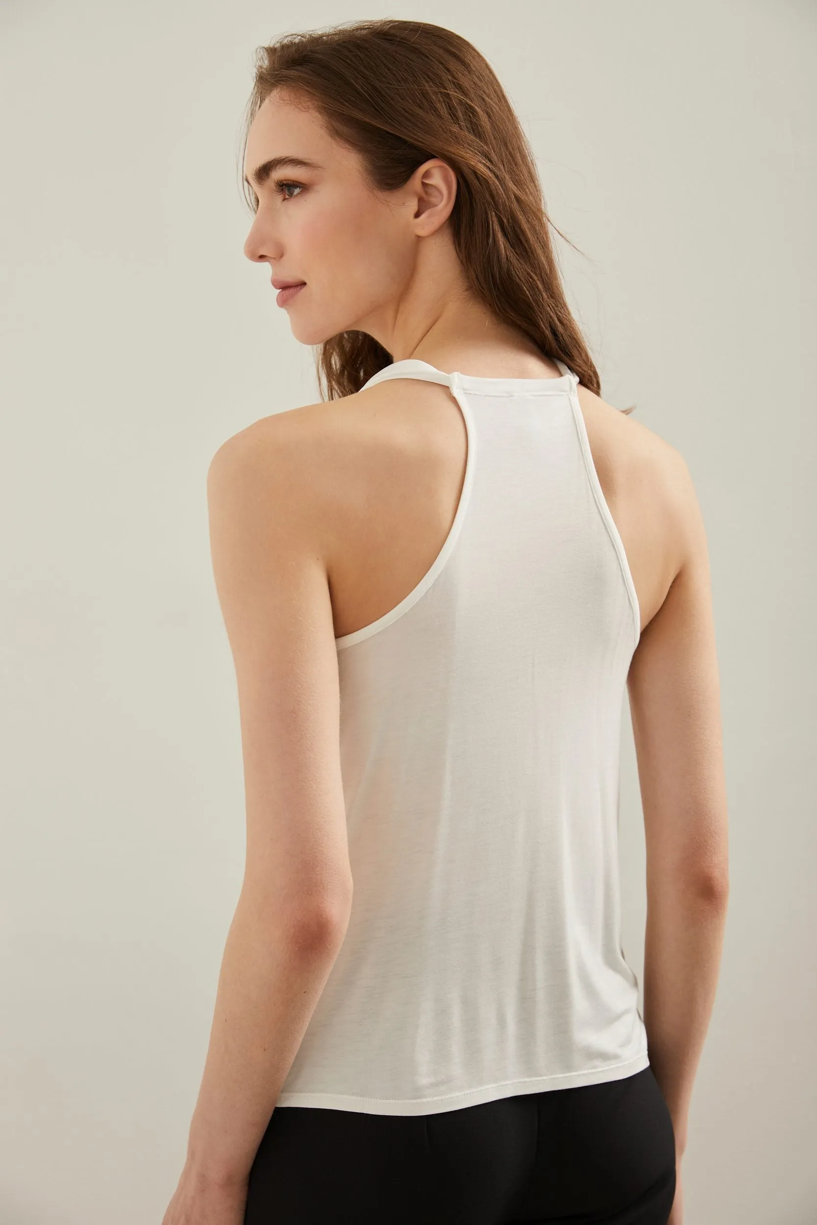 Sleeveless top with draped col sold by Tristan Style product image thumbnail 3