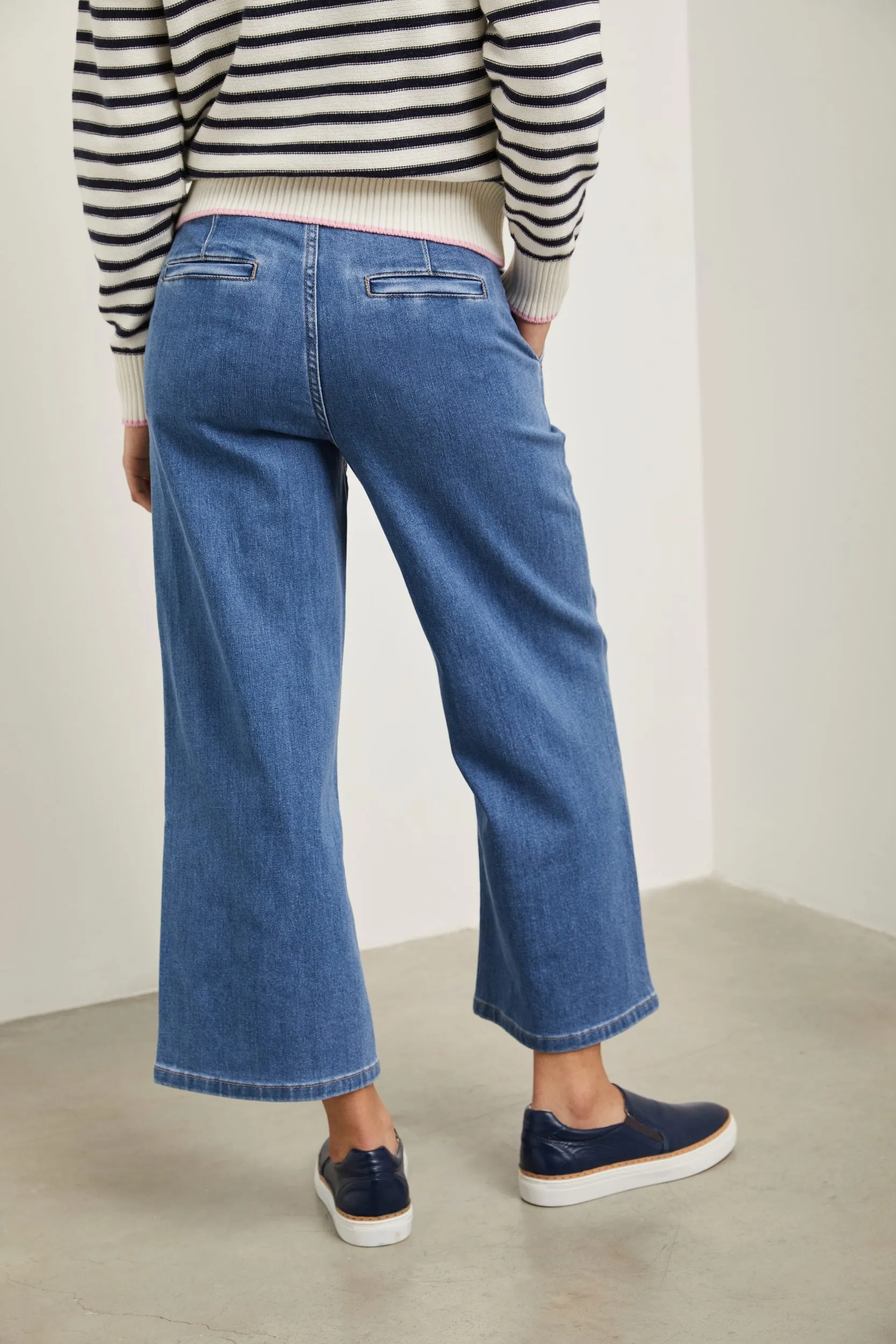 Wide leg crop high waist pant sold by Tristan Style product image thumbnail 5