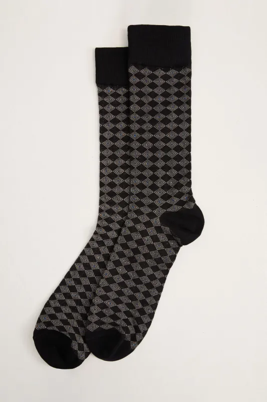 Diamond pattern socks sold by Tristan Style