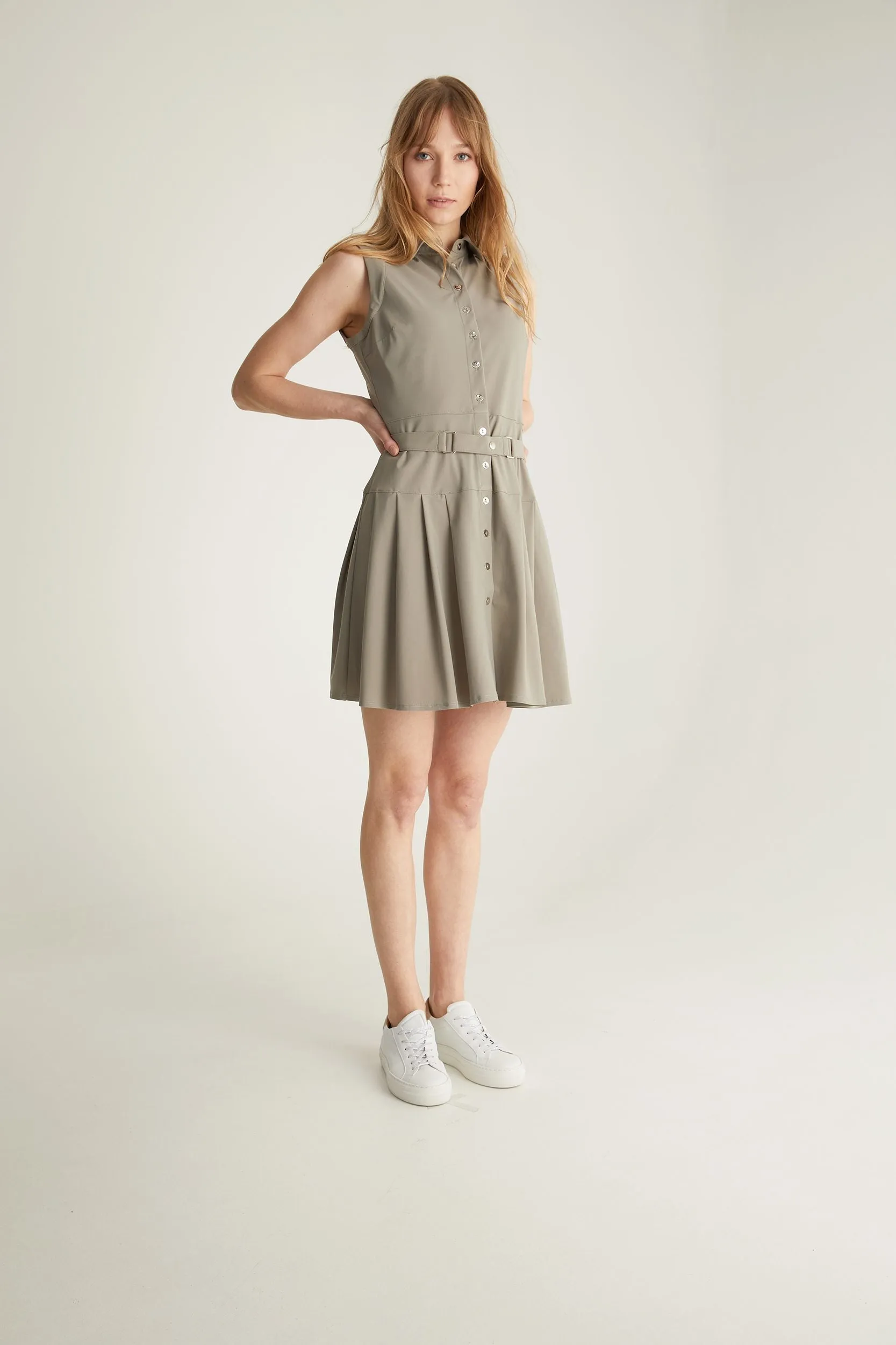 Fit & flare Sport Chic dress with belt sold by Tristan Style