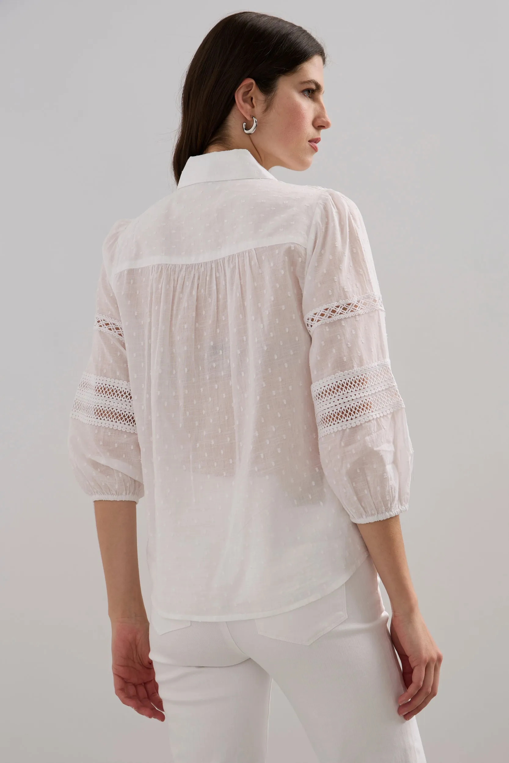 Puffy sleeve shirt with lace sold by Tristan Style product image thumbnail 2