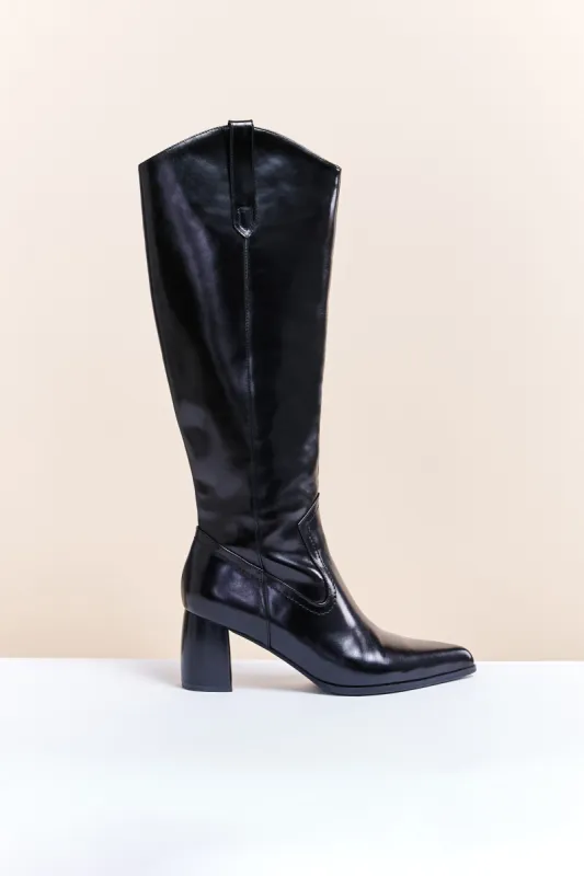 Cowboy boot with block heel sold by Tristan Style