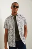 Fitted palm tree leaves print shirt sold by Tristan Style
