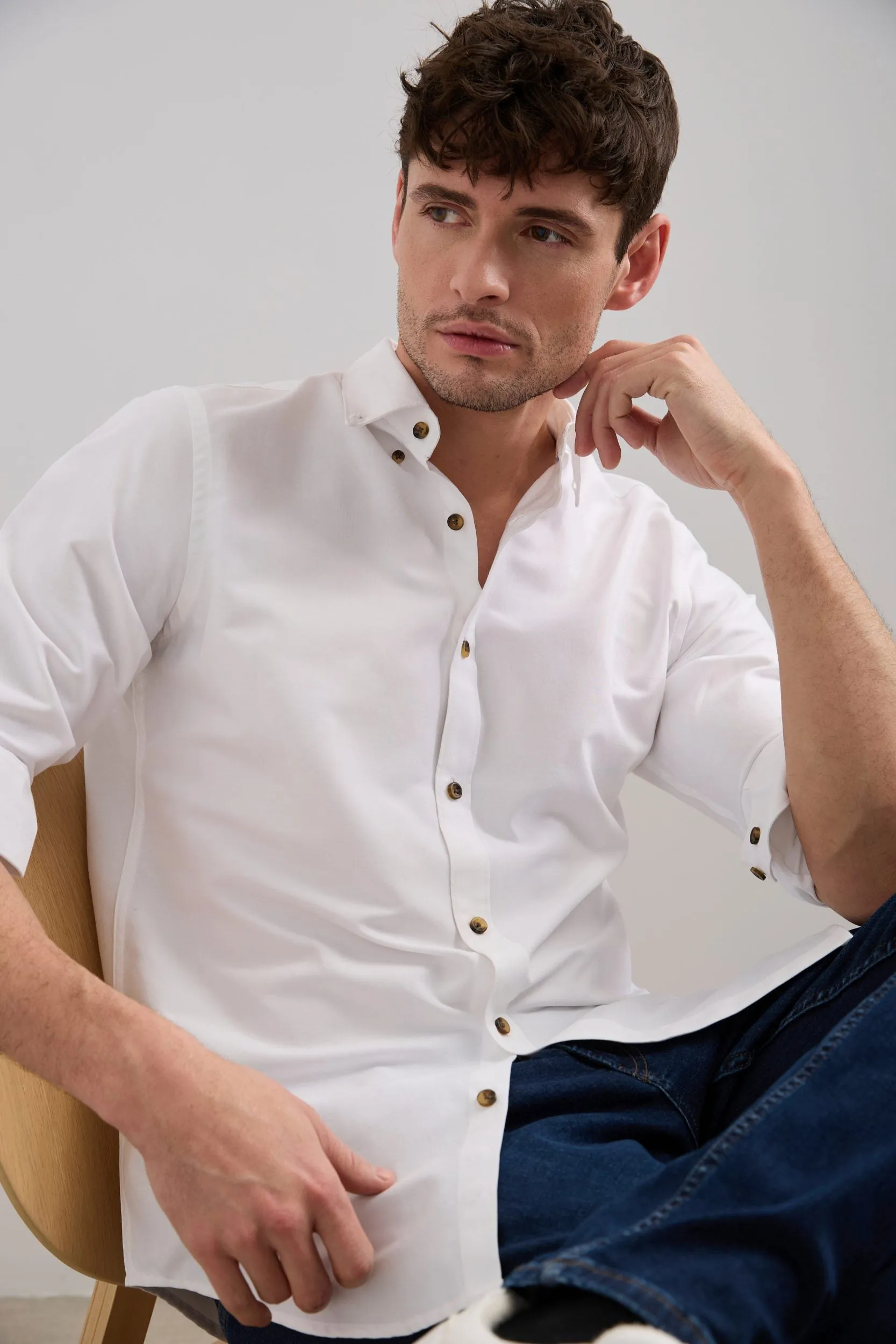 Semi-Fitted Oxford Shirt sold by Tristan Style product image thumbnail 3