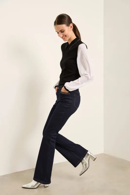 Vogue fit bootcut jeans with sequins detail sold by Tristan Style