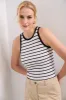 Sleeveless stripped rib top sold by Tristan Style