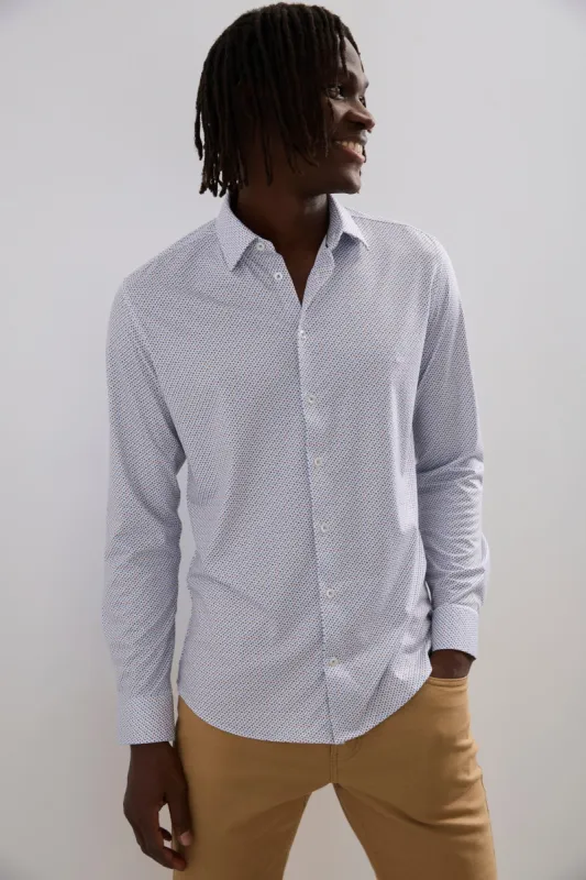 Extra-Fitted Dot Print Jersey Shirt sold by Tristan Style