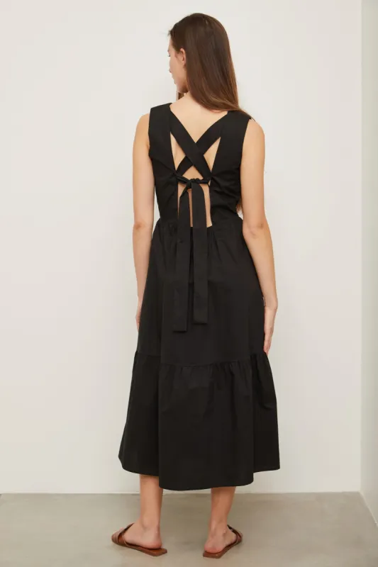 Poplin dress with open back sold by Tristan Style