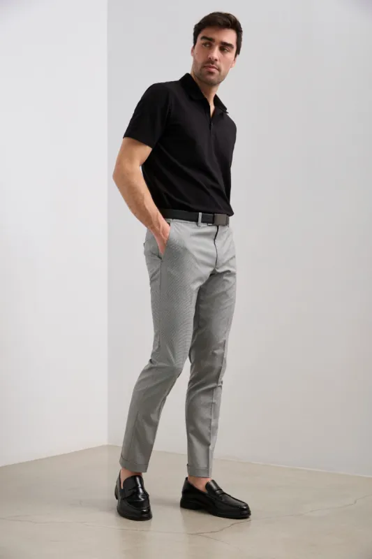 Slim fit slash pocket cuffed pants sold by Tristan Style