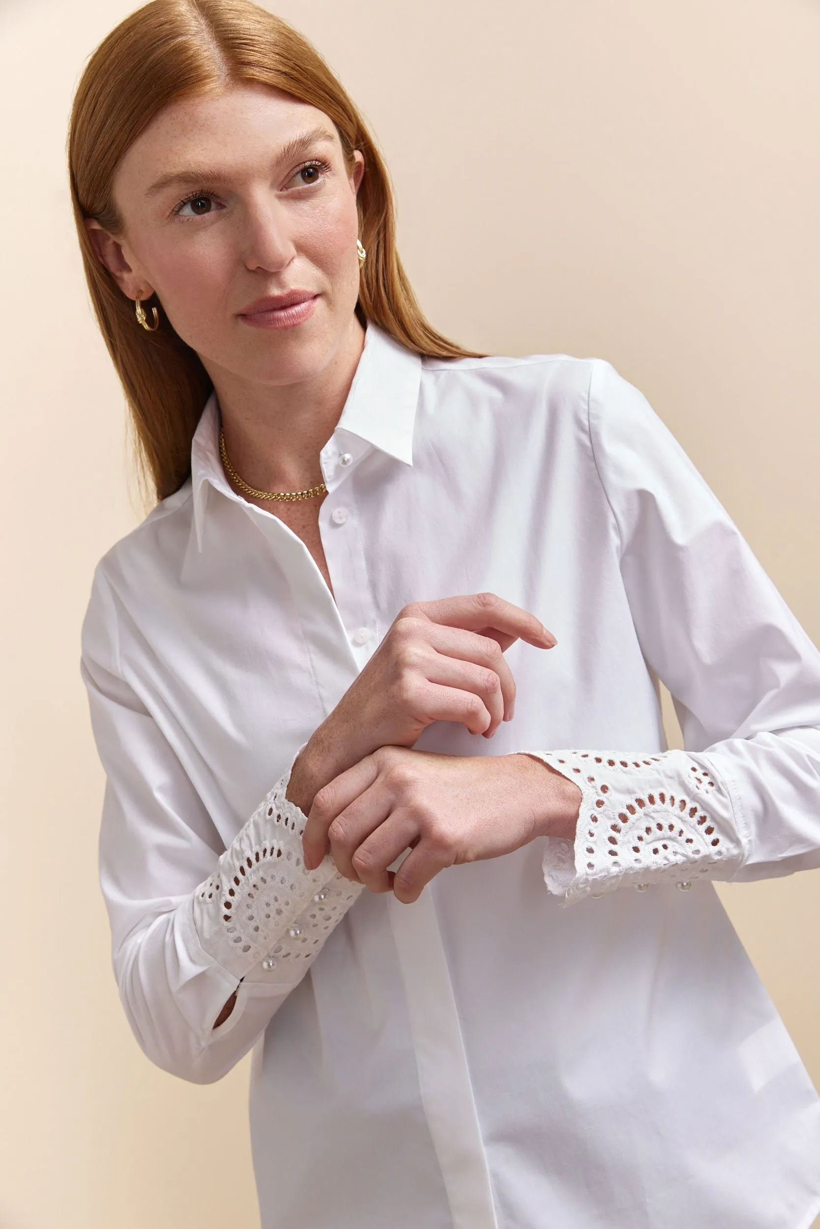 Semi-fitted shirt with embroidery sold by Tristan Style product image thumbnail 3
