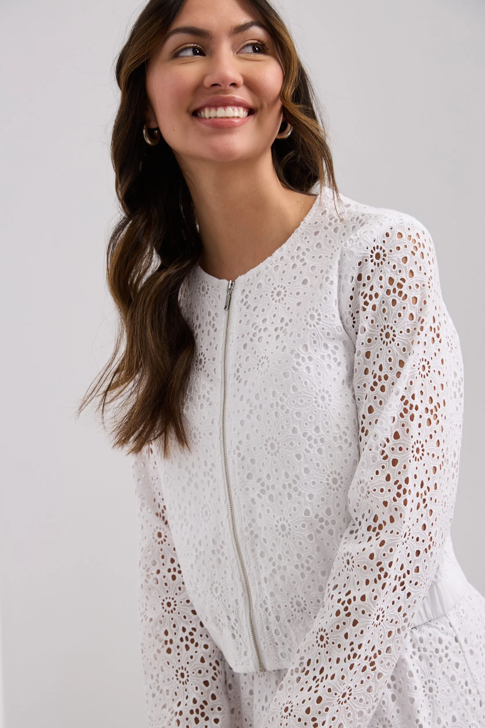 Broderie anglaise bomber jacket sold by Tristan Style product image thumbnail 2