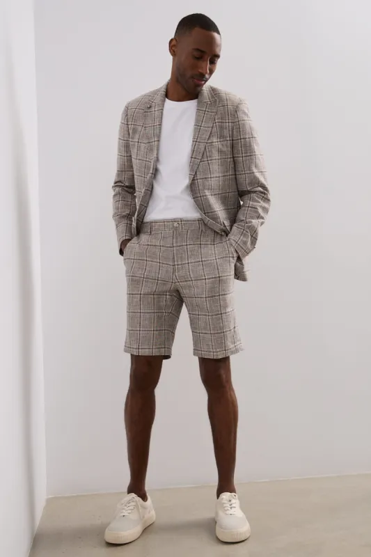 Urban fit linen checked bermuda shorts sold by Tristan Style