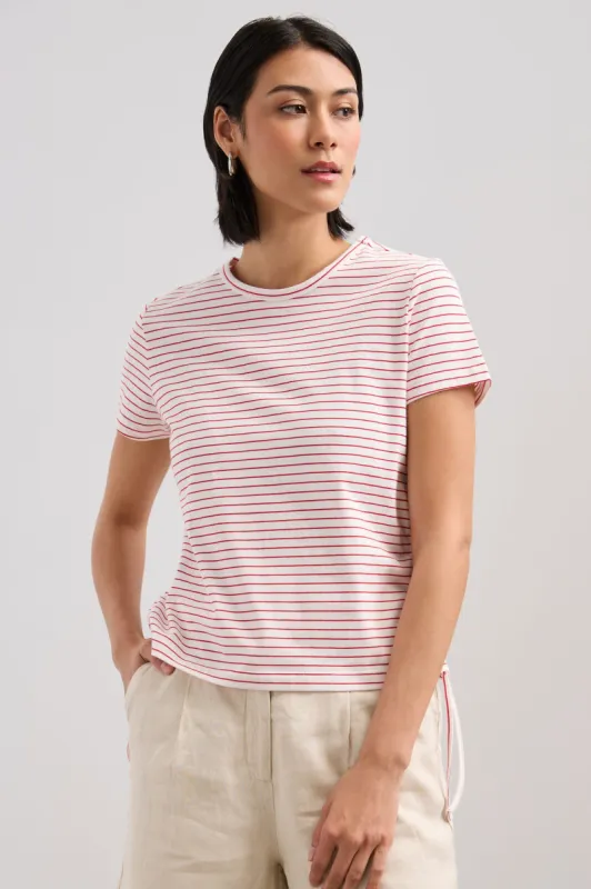 Crew neck t-shirt with sides ties sold by Tristan Style