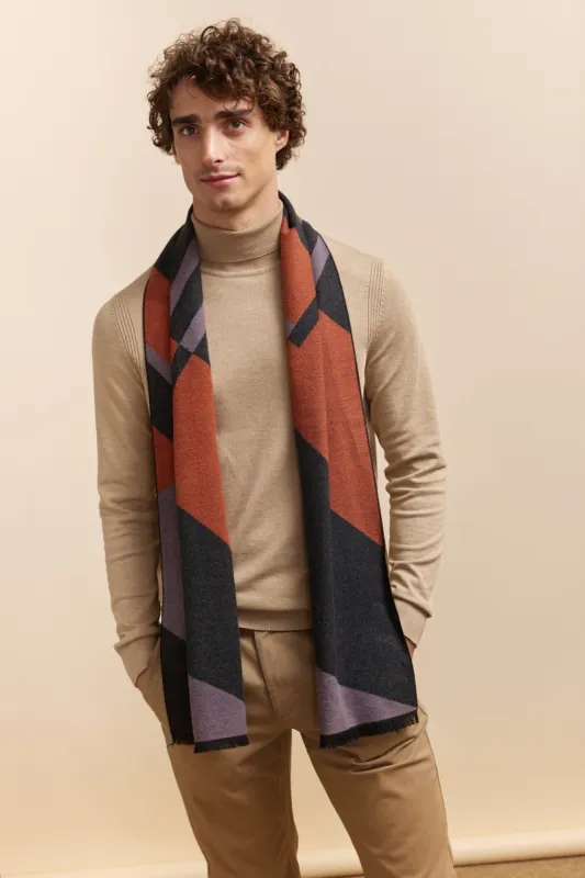 Color blocking brushed scarf sold by Tristan Style