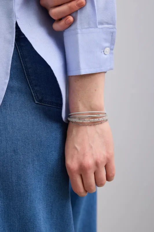 Leather bracelet with semi-precious stones sold by Tristan Style