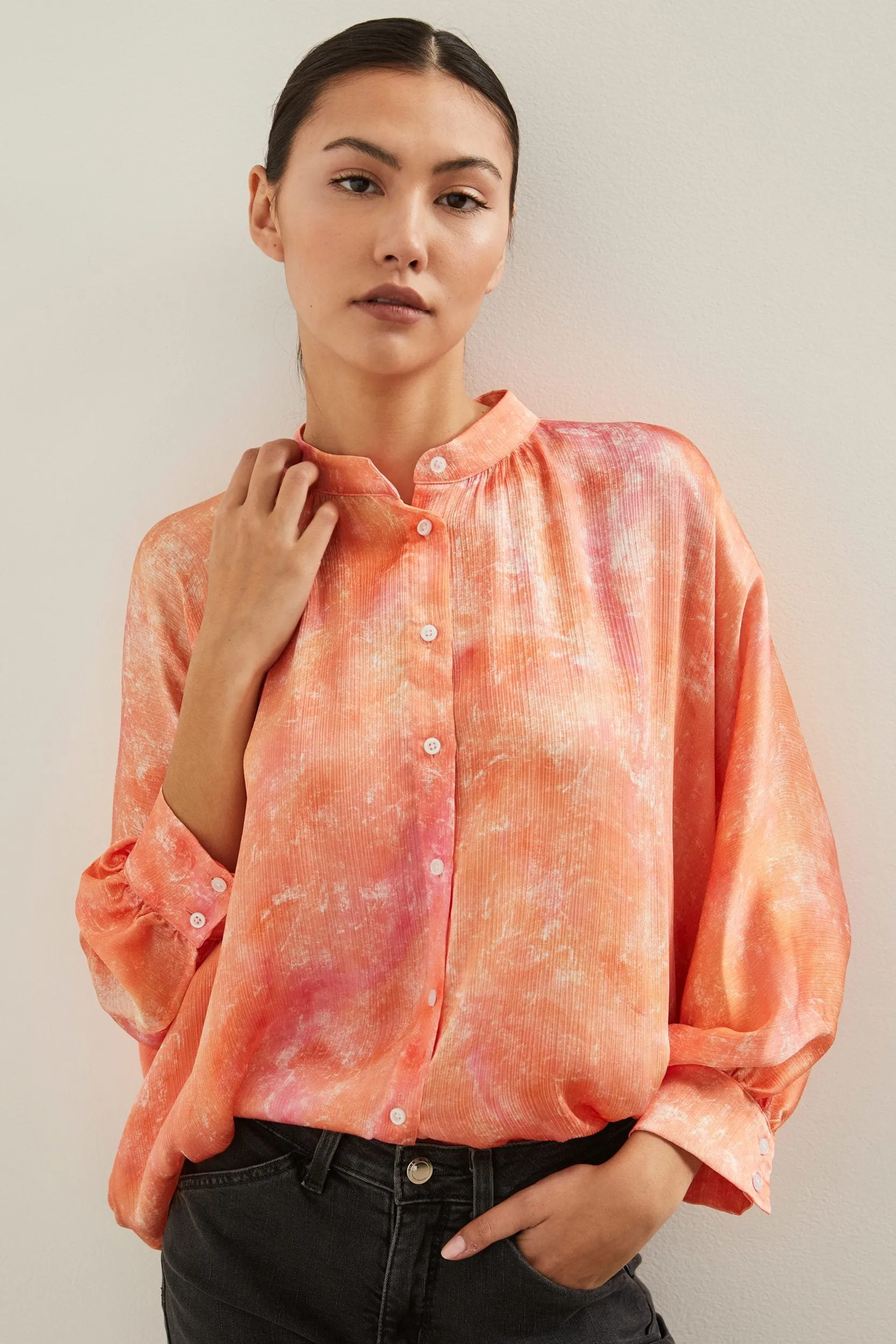 Oversized dolman blouse with puffy sleeves sold by Tristan Style product image thumbnail 2