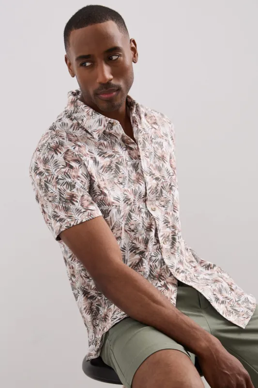 Short sleeved printed pique shirt sold by Tristan Style