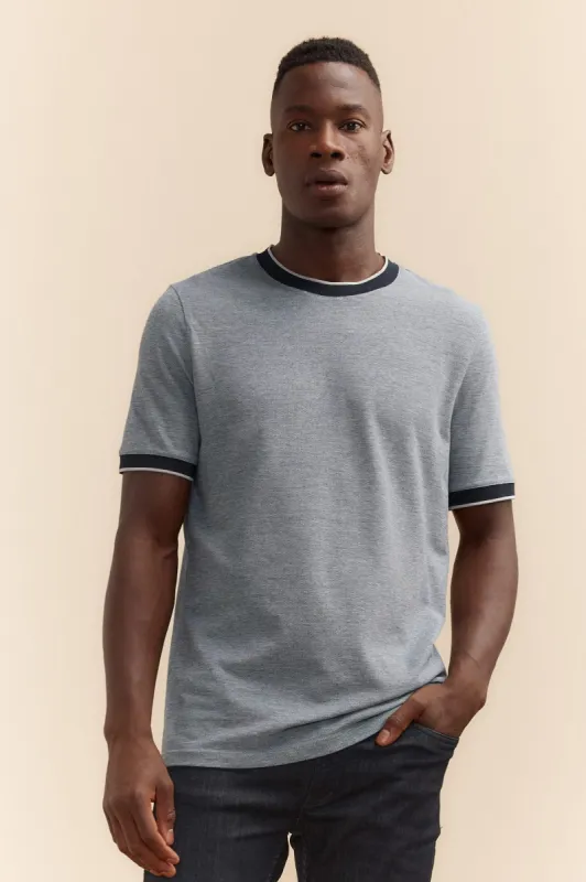 Piqué-knit collar T-shirt sold by Tristan Style