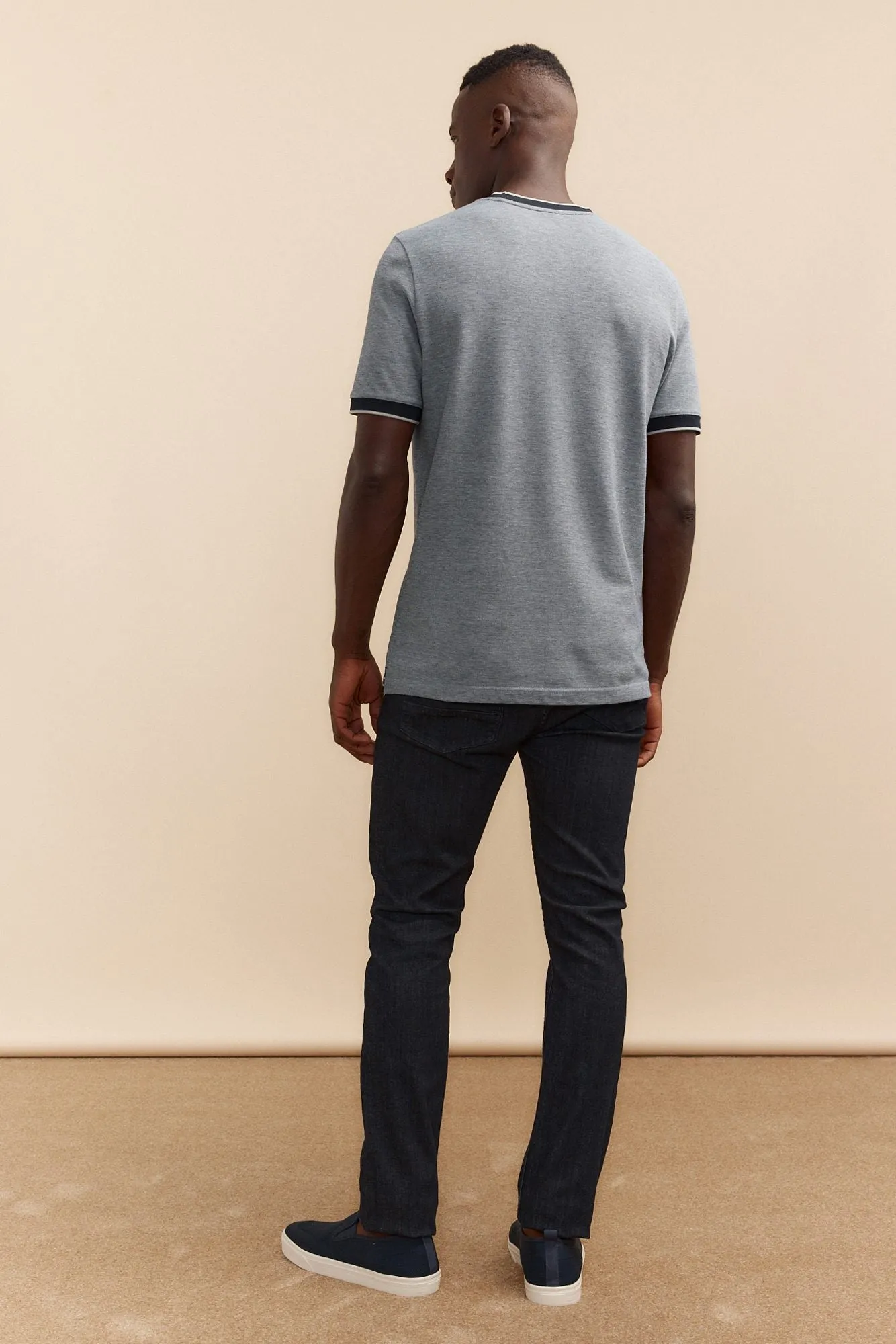 Piqué-knit collar T-shirt sold by Tristan Style product image thumbnail 5