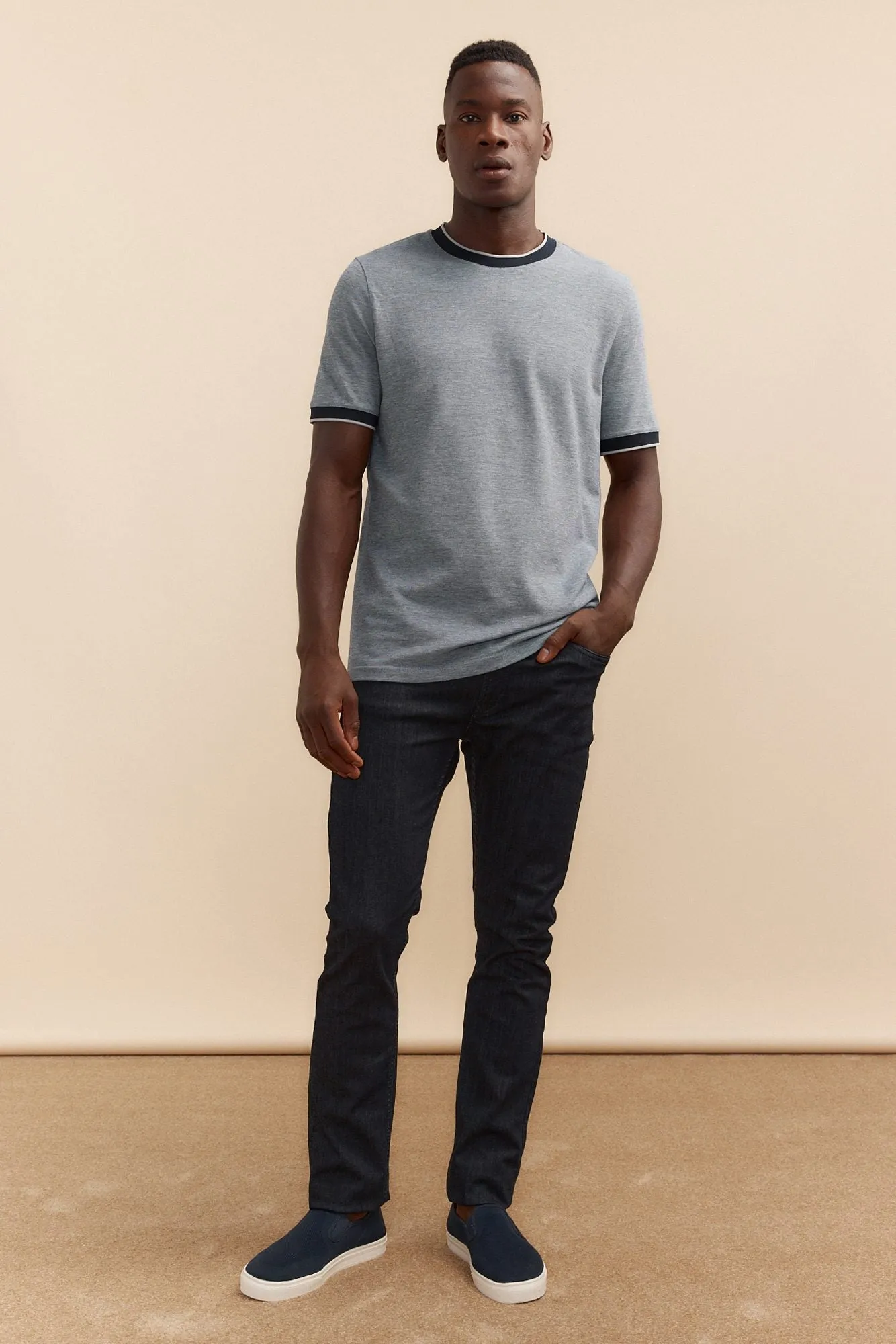 Piqué-knit collar T-shirt sold by Tristan Style product image thumbnail 4