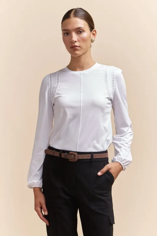 Jersey top with puffy sleeve sold by Tristan Style