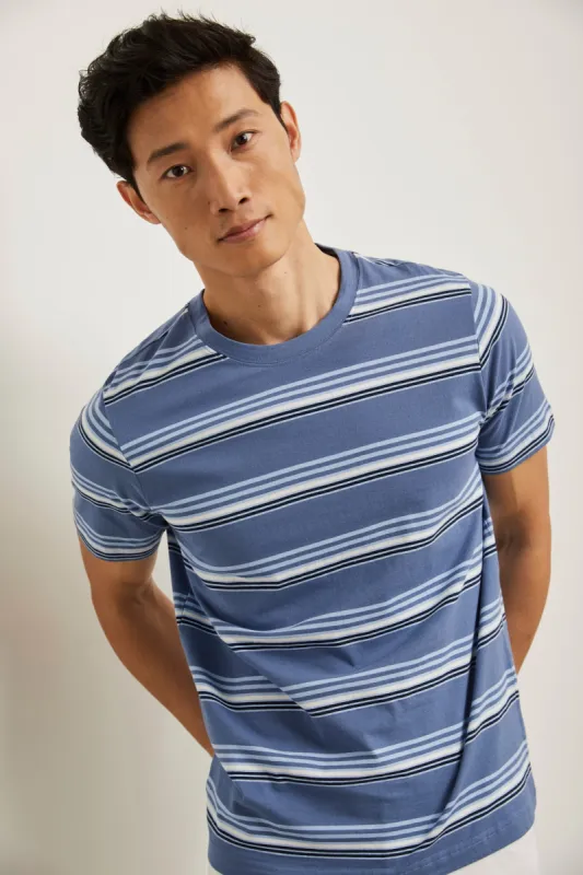 Striped crew neck t-shirt sold by Tristan Style