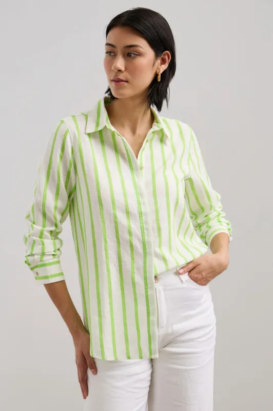 Striped linen shirt sold by Tristan Style