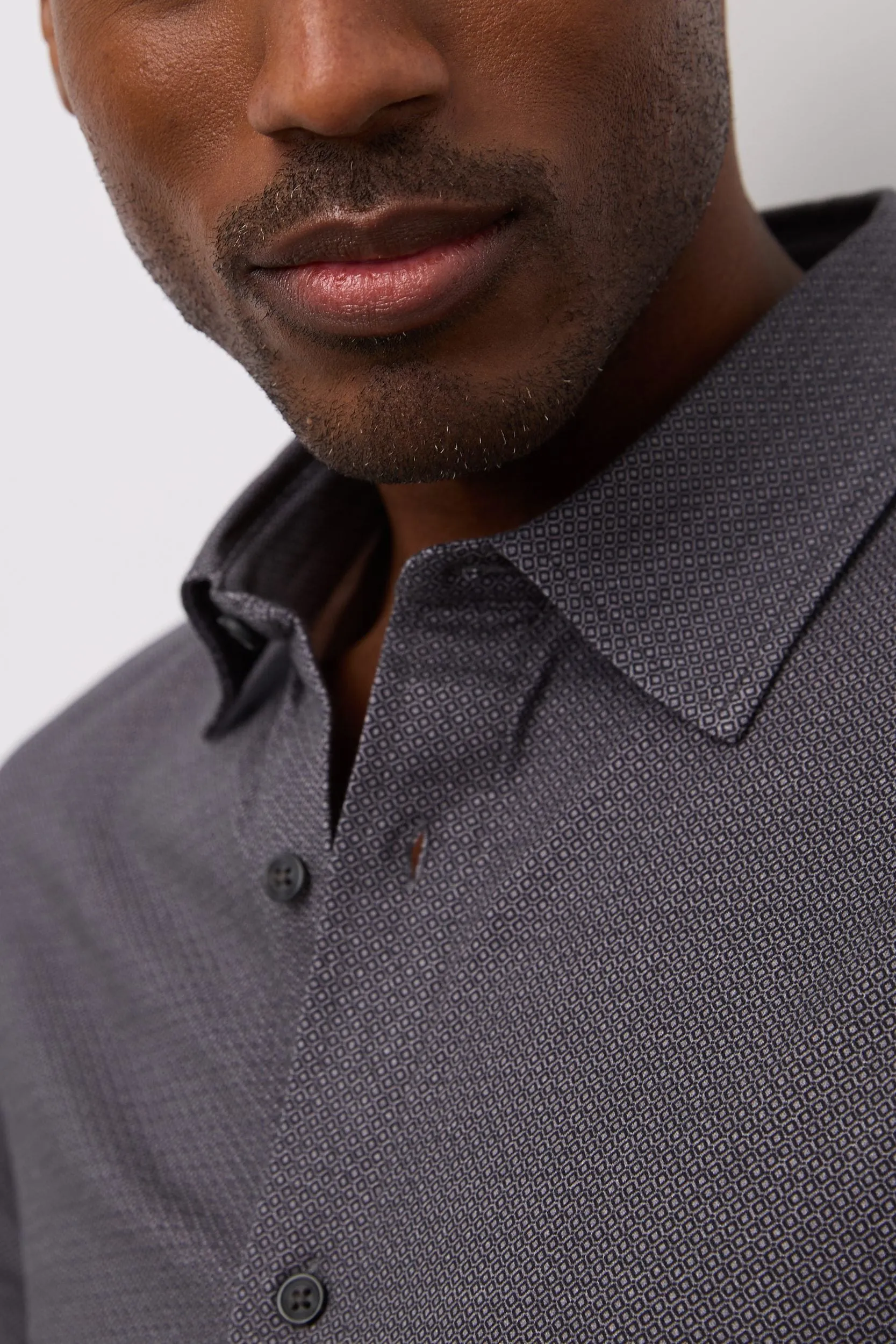 Micro pattern print jersey shirt sold by Tristan Style product image thumbnail 3