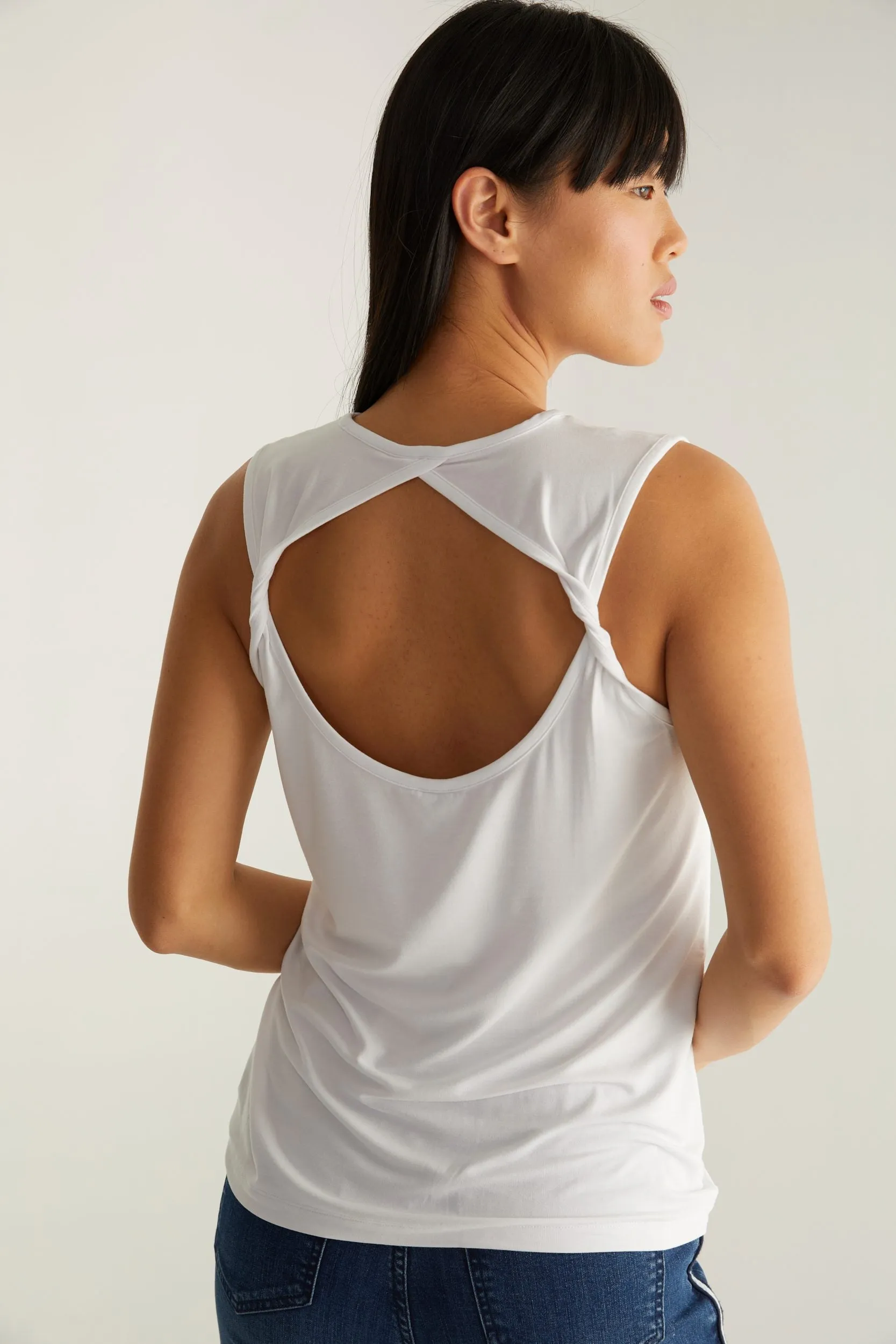 Jersey top with twisted straps sold by Tristan Style product image thumbnail 2