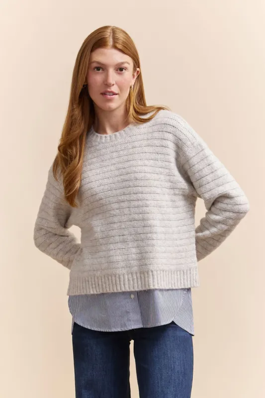 Jersey & woven top for layering sold by Tristan Style