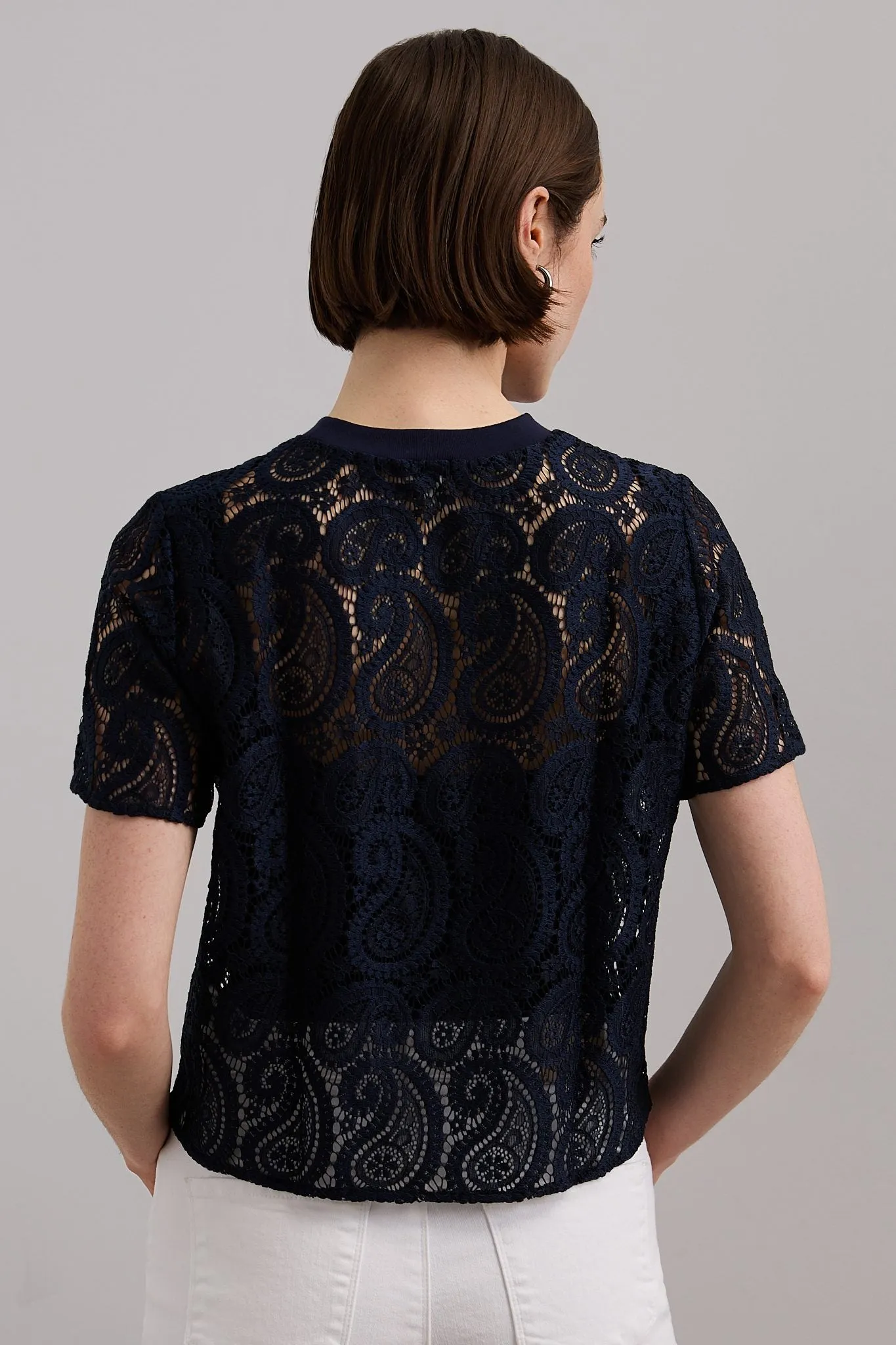 Boxy lace short sleeve top sold by Tristan Style product image thumbnail 4