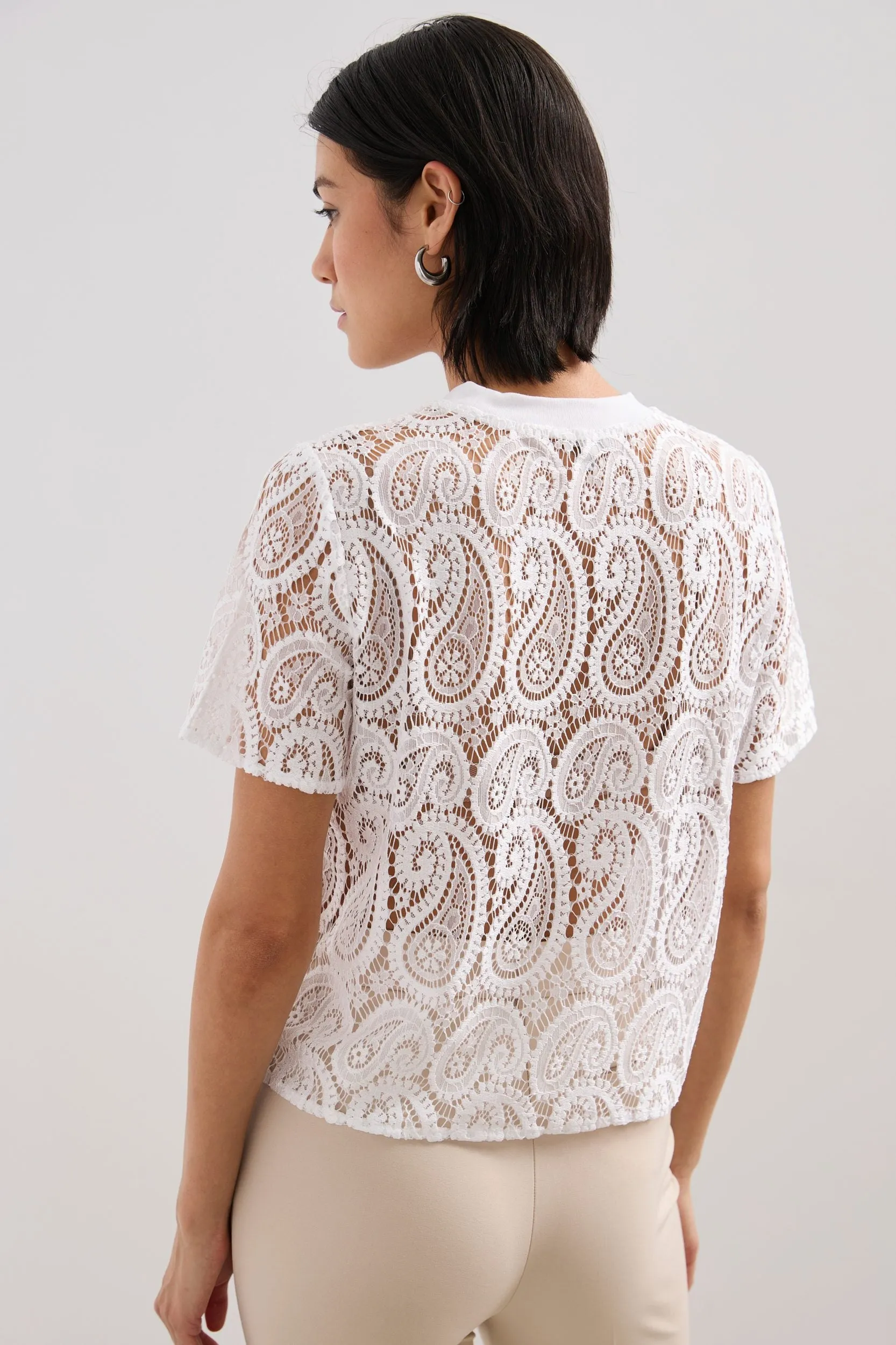 Boxy lace short sleeve top sold by Tristan Style product image thumbnail 2