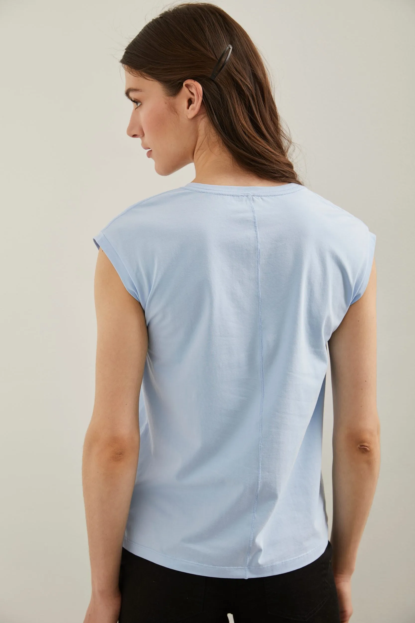 Drop shoulder V neck top sold by Tristan Style product image thumbnail 4