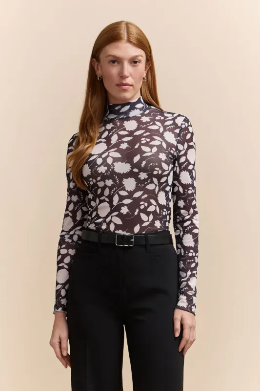 Printed Floral Mesh Top sold by Tristan Style