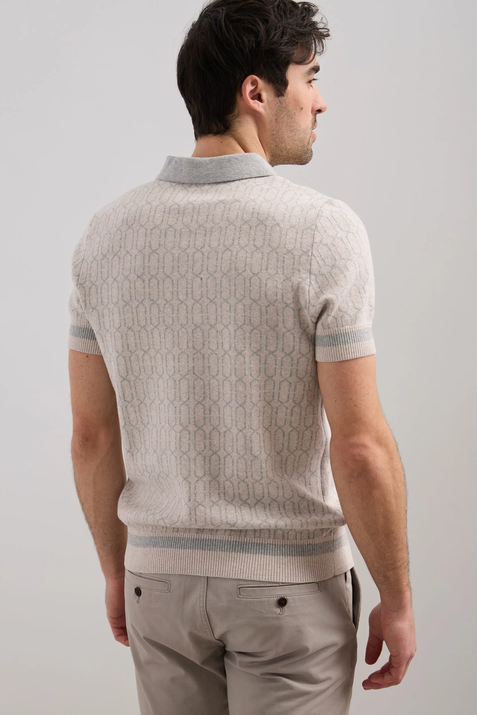 Retro jacquard knit polo sold by Tristan Style product image thumbnail 2